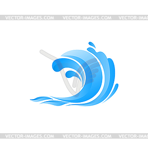 Темно-синяя океанская волна - рисунок в векторном формате