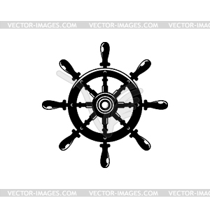 Ship steering wheel contour - royalty-free vector image