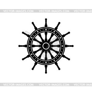 Ship steering wheel contour - vector clip art