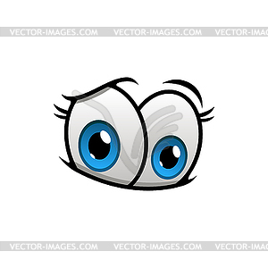 Frightened eyes expression - vector clipart