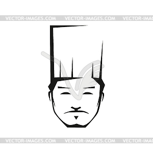 Kazakh chef outline - royalty-free vector image