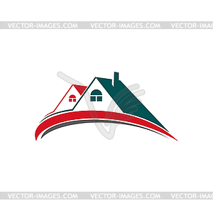 Village property silhouette logo design - vector image