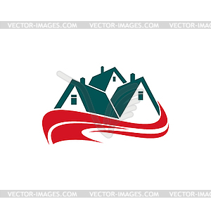 Countryside property glyph logo design - vector image