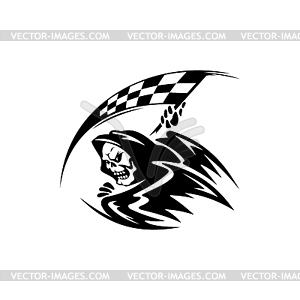 Death with start racing flag s - vector EPS clipart