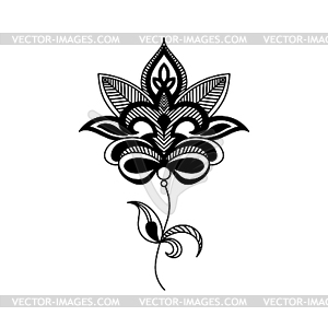 Abstract flower line art - vector image