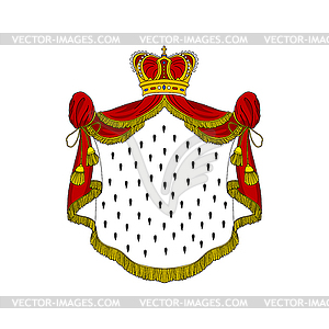 King cape and crown color - vector image