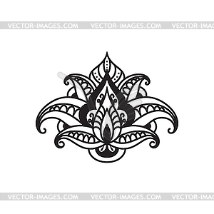 Floral ornament ink outline - vector image