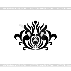 Floral filigree silhouette design element - vector clipart