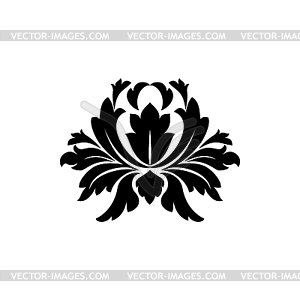 Floral scroll silhouette - vector clipart