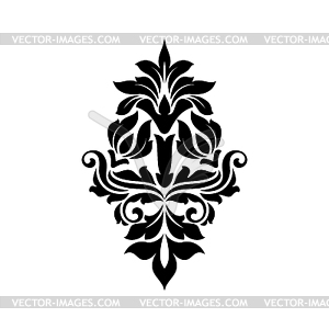 Floral scroll silhouette - royalty-free vector image