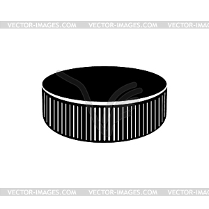 Hockey puck silhouette - vector clipart