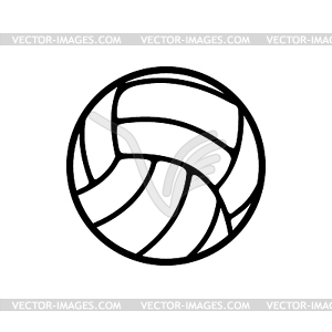 Ball for volleyball outline - vector image