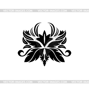 Floral filigree silhouette design element - vector EPS clipart