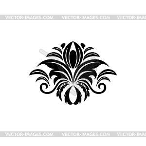 Floral filigree silhouette design element - vector image