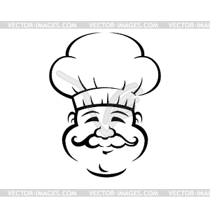 Senior professional chef outline - vector clip art