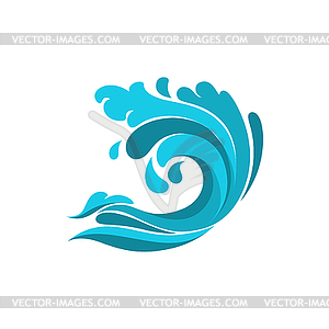 Ocean or sea wave marine drops - vector image
