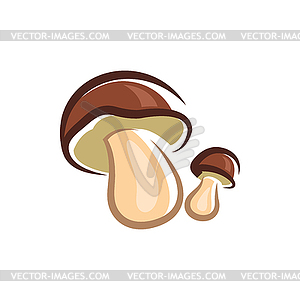 Edible mushroom boletus with brown cap - vector EPS clipart