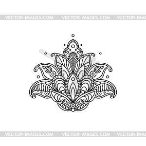 Floral ornament ink outline - vector clipart