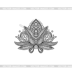 Floral ornament ink outline - vector image