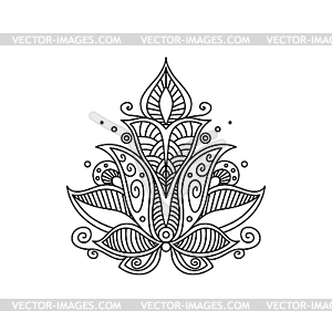 Floral ornament ink outline - stock vector clipart