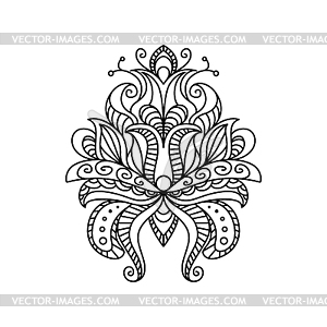 Floral ornament ink outline - vector clipart
