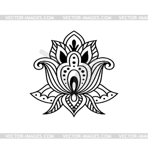 Floral ornament ink outline - royalty-free vector image