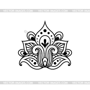 Floral ornament ink outline - vector clipart