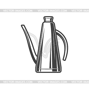 Olive oil in metal jug container icon - vector clip art