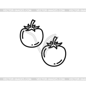 Monochrome tomato vegetable line art icon - vector clip art