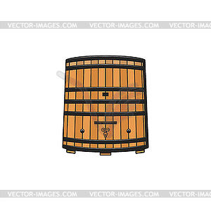 Barrel with tap to store wine or beer keg - royalty-free vector image