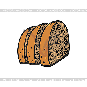 Bread slices monochrome food snacks - vector clipart