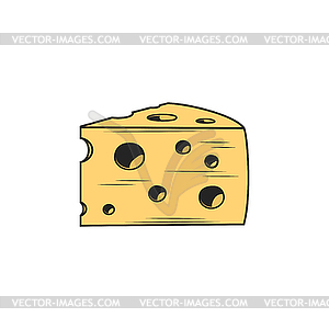 Cheddar cheese with holes edam maasdam - vector image