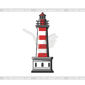 Retro lighthouse tower red building - vector EPS clipart