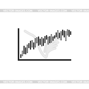 Bitcoin sales growing graphs cryptocurrency trades - vector clipart