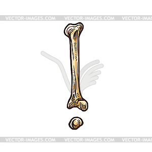 Scary admiration note, exclamation mark of bones - royalty-free vector image