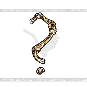 Punctuation mark of bones question sign - vector clip art