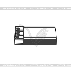 Matchbox box with matches - vector image