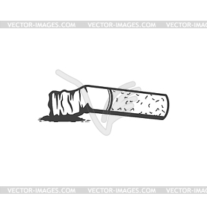 Tobacco smoked cigarette braised and crumpled - vector clipart