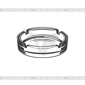 Ashtray monochrome icon, ash tray - vector clip art