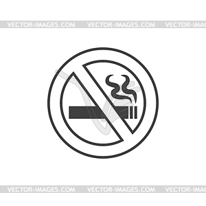 Forbidden to smoke, crossed cigarette no smoking - vector image