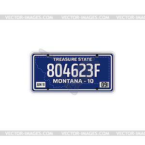 USA state Montana car registration plate - vector EPS clipart