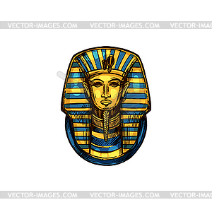 Ancient Egypt Tutankhamun burial funeral mask - vector image