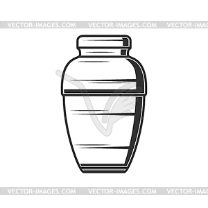 Columbarium vase monochrome funeral urn - vector image