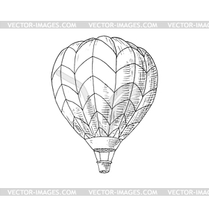 Air balloon with basket retro transport - royalty-free vector image