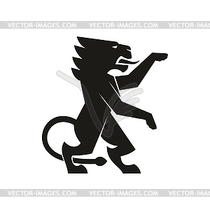 Korean dragon lion heraldry mascot icon - vector clipart