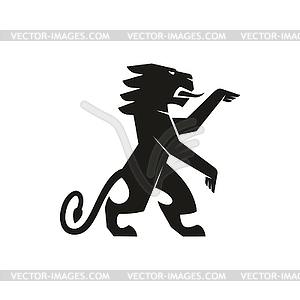 Japanese dragon or lion heraldry mascot - vector image