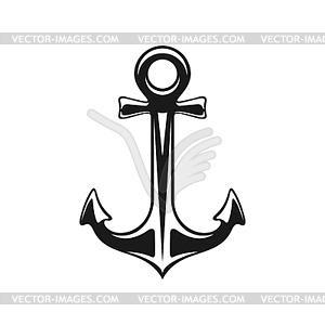 Heavy anchor mooring tool navigation sign - vector image