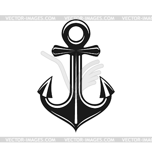 Heavy anchor mooring tool navigation sign - vector clipart