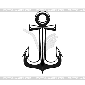 Heavy anchor mooring tool navigation sign - vector image