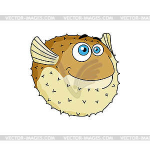 Рыба в мультяшном стиле сказочное животное - стоковое векторное изображение